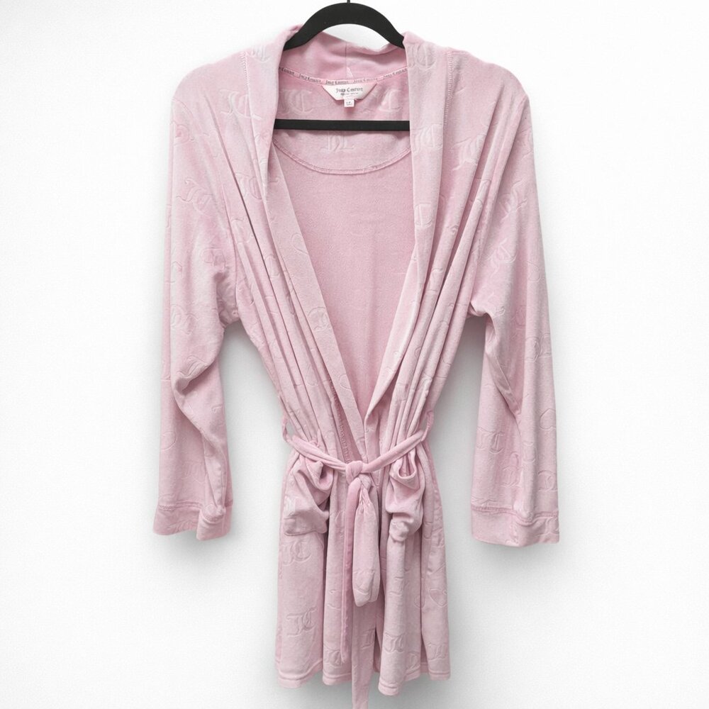 JUICY COUTURE Pink Terry Cloth Pink Robe Size L/XL